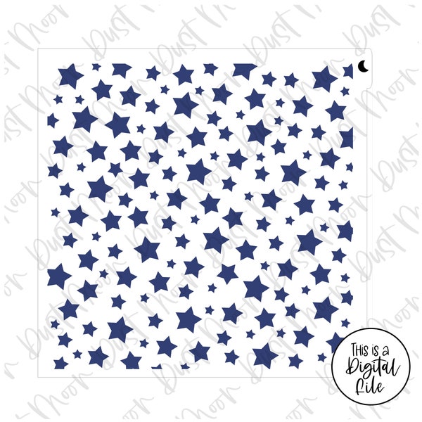 DIGITAL SVG - Scattered stars for Mylar/plastic cookie stencils (No physical product)