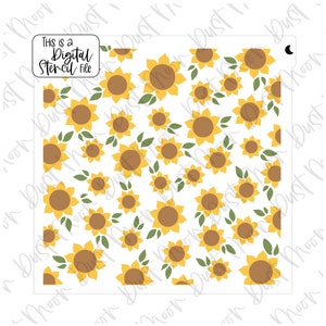DIGITAL SVG - 3-delige zonnebloemen (aangepast ontwerp) voor Mylar / plastic cookie stencils (geen fysiek product)