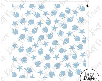 DIGITAL SVG - Seashells for Mylar/plastic cookie stencils(No physical product)