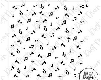 DIGITAL SVG - Chubby music notes for Mylar/plastic cookie stencils(No physical product)