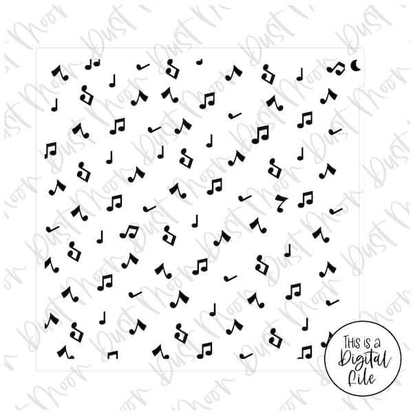 DIGITAL SVG - Chubby music notes for Mylar/plastic cookie stencils(No physical product)