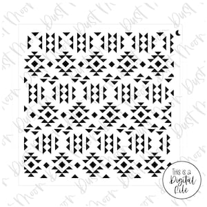 May include: Black and white geometric pattern with repeating triangles and squares. The pattern is a digital file.