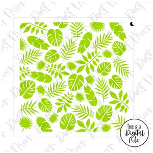 DIGITAL SVG - Jungle leaves for Mylar/plastic cookie stencils(No physical product)