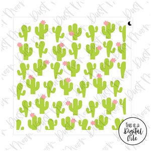 DIGITAL SVG - 2-delig cactuspatroon voor Mylar / plastic koekjesstencils (geen fysiek product)