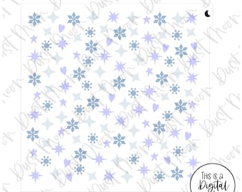 SVG DIGITAL - Impresión de 3 partes de FROZEN para plantillas de galletas de Mylar/plástico (sin producto físico)