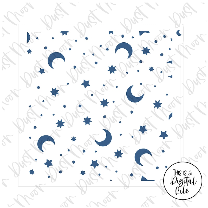 Stars and Moon Stencil Etsy