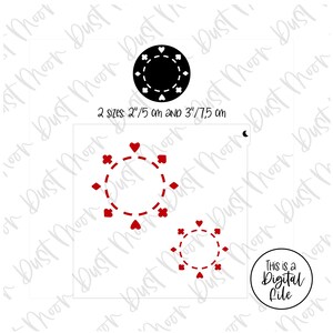 DIGITAL SVG - ficha de pôquer única para estênceis de biscoitos Mylar/plástico (sem produto físico)