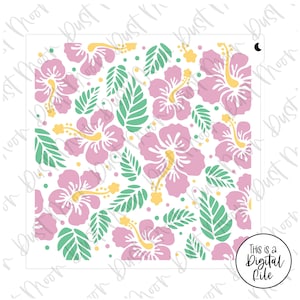 DIGITALE SVG - 3-delige Hawaii vibe (hibiscus) patroon voor voor Mylar / plastic cookie stencils (geen fysiek product)