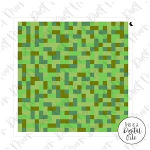 May include: A digital paper with a green and brown pixelated pattern. The pattern is made up of small squares of different sizes. The paper is perfect for creating digital backgrounds or patterns.