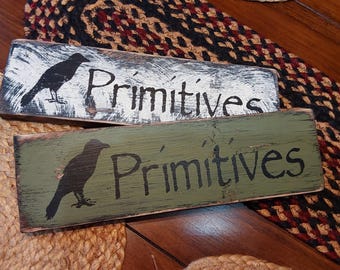 Small Crow Primitives Wood Sign