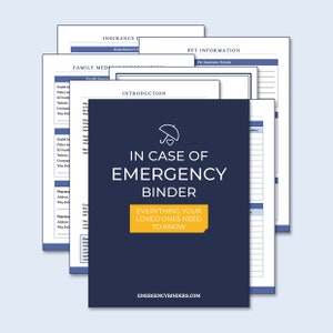 Family In Case of Emergency Binder Template Emergency or Estate Personal and Financial Planning Preparation image 1