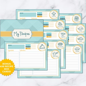 Complete Kitchen Printable Pack Recipe Binder, Meal Planning, Inventories, Food Storage Labels, Planner Stickers, & More image 10