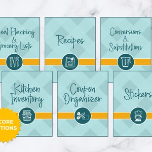 Complete Kitchen Printable Pack Recipe Binder, Meal Planning, Inventories, Food Storage Labels, Planner Stickers, & More image 3