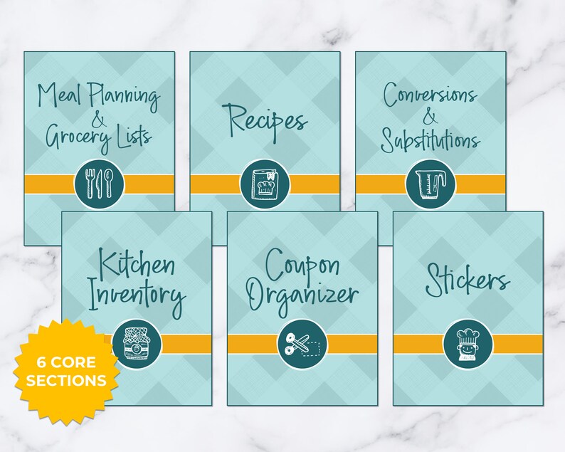 Complete Kitchen Printable Pack Recipe Binder, Meal Planning, Inventories, Food Storage Labels, Planner Stickers, & More image 3