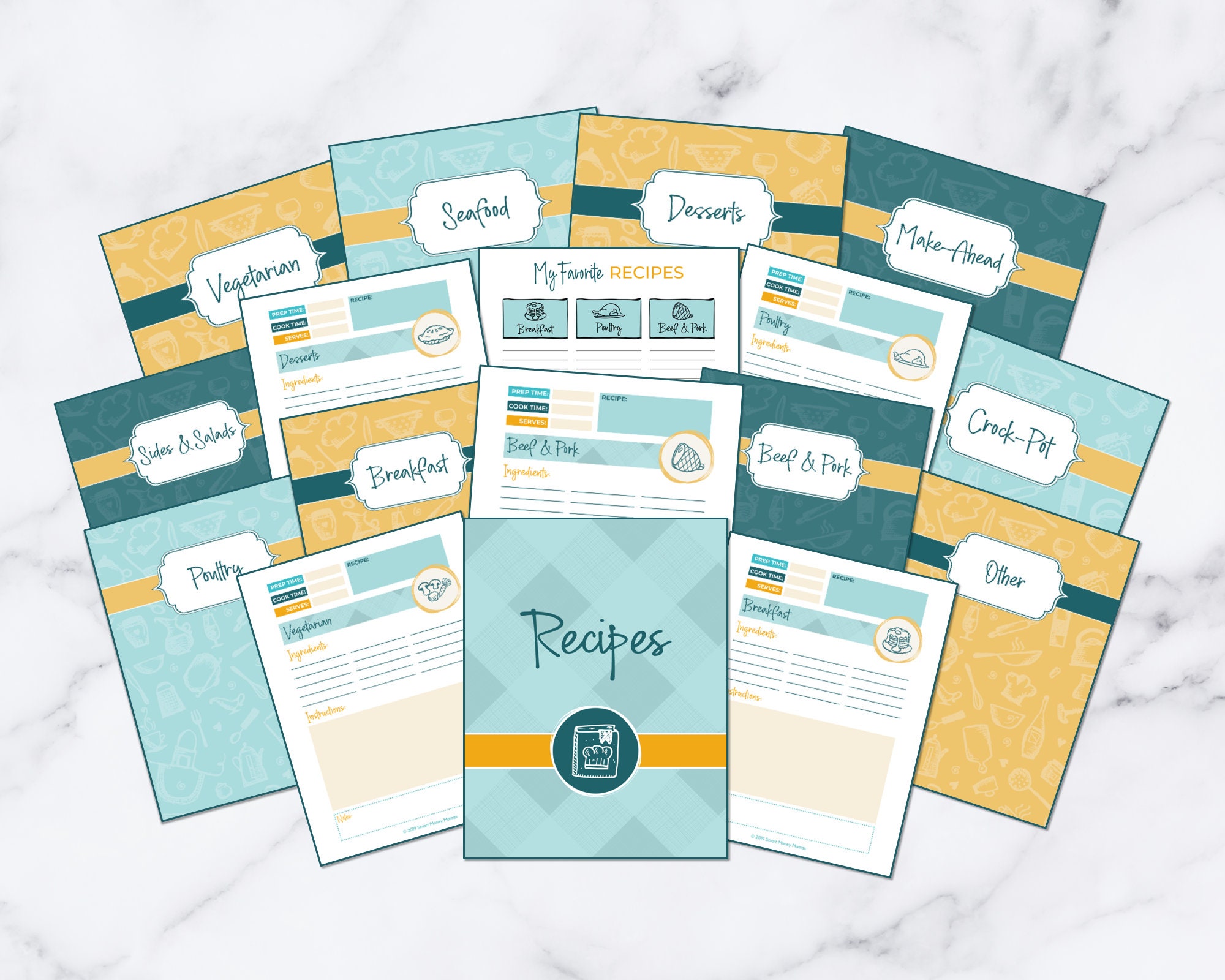 Complete Kitchen Printable Pack | Recipe Binder, Meal Planning ...