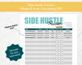 Side Hustle Income Tracker | Fillable & Auto-Calculating PDF