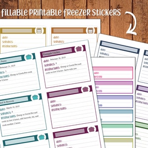 Printable Freezer Meal and Inventory Sticker Labels | Labels for Make Ahead Meals