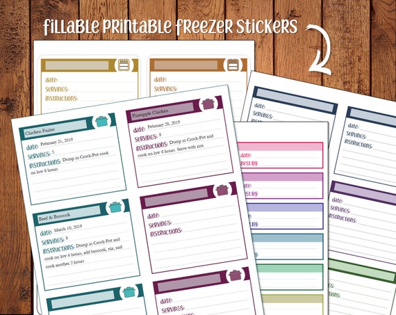 Printable Freezer Meal and Inventory Sticker Labels | Labels for Make Ahead  Meals