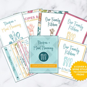 Complete Kitchen Printable Pack Recipe Binder, Meal Planning, Inventories, Food Storage Labels, Planner Stickers, & More image 2