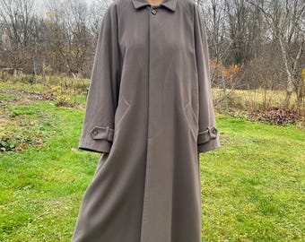 Abrigo vintage de lana gris vampiro para hombre, años 80-90. Ropa clásica para hombre. Talla L.