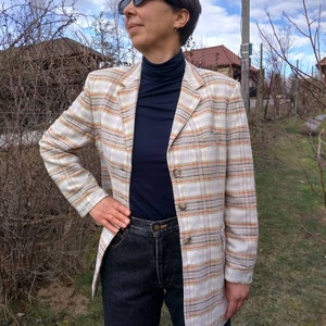 Vintage jaren &#39;80 geruite blazer.