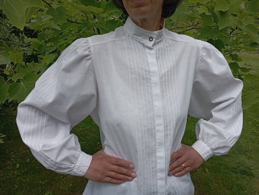 old fashioned high neck blouse