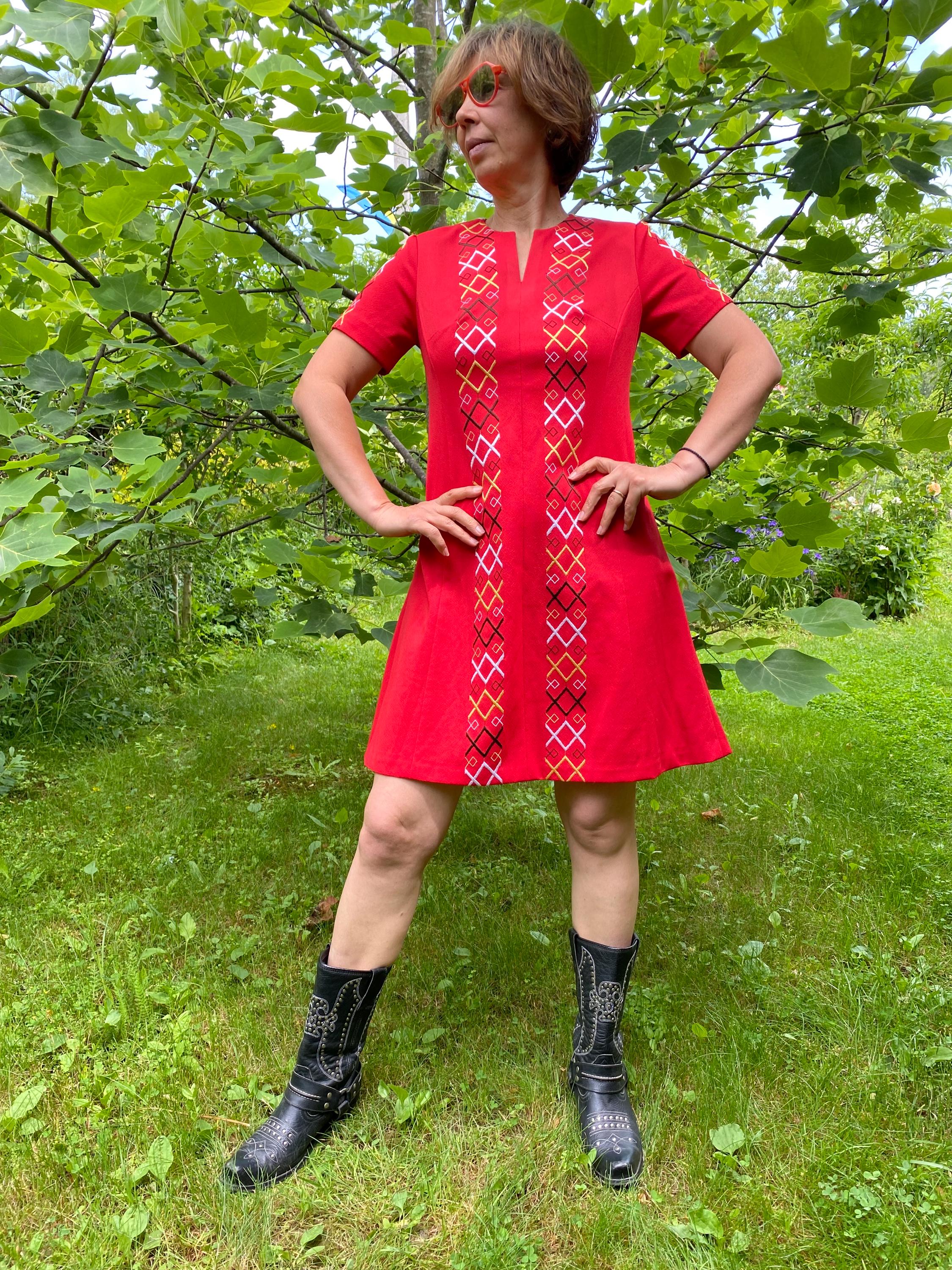 Midi Dress Marlo Dress David Jones Vintage 60s Green Striped Dress