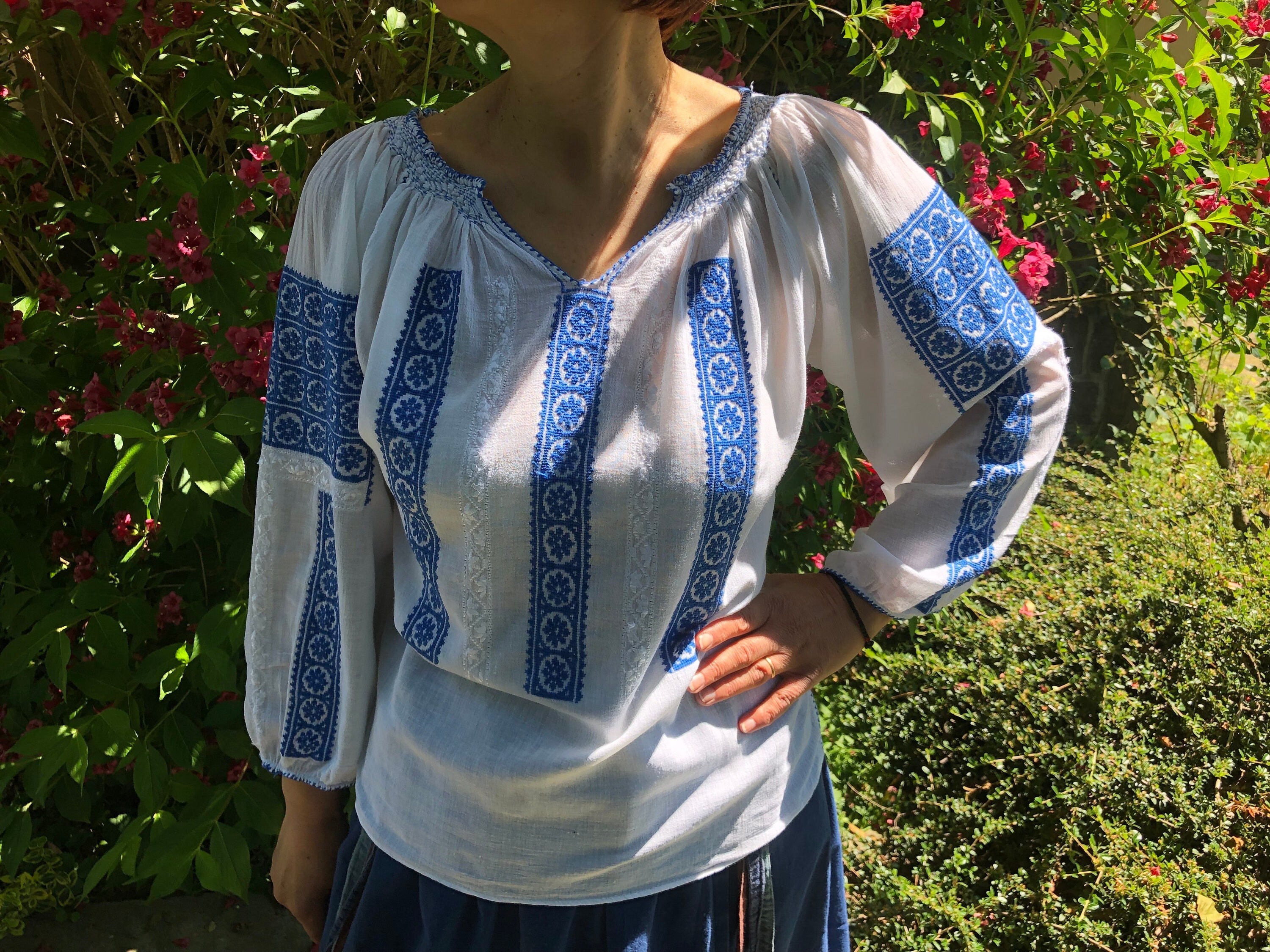 トップス antique Rumania blouse 30-40s アンティーク ルーマニア 刺繍 ブラウス シャツ トランシルバニア