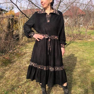 70s style black dress 70s Dress Style | Vintage 70s Chiffon Dresses