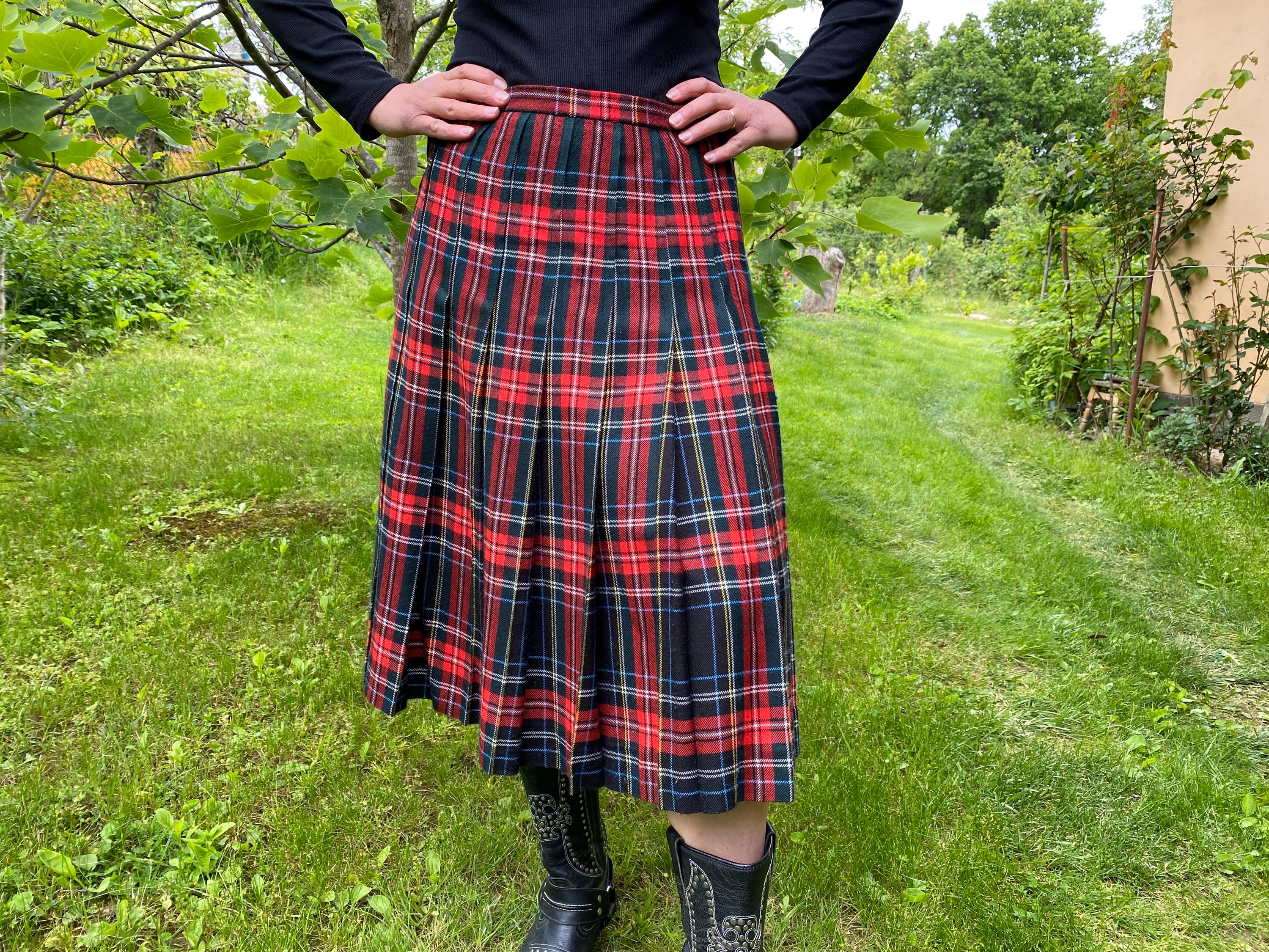 Vintage 80s Tartan Plaid Pleated Skirt. Accordion Skirt M Size. - Etsy