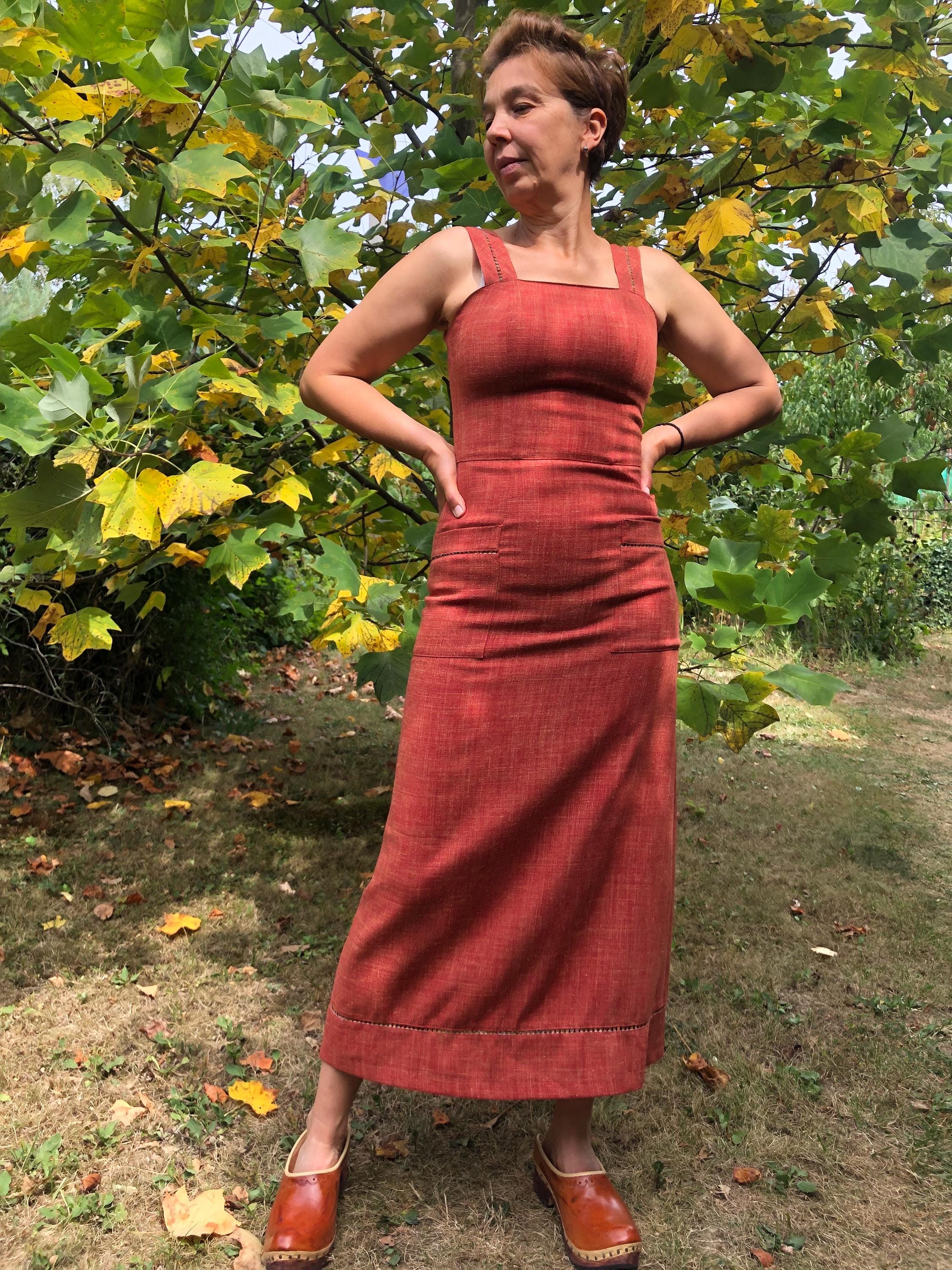 Brick Color Dress - Etsy