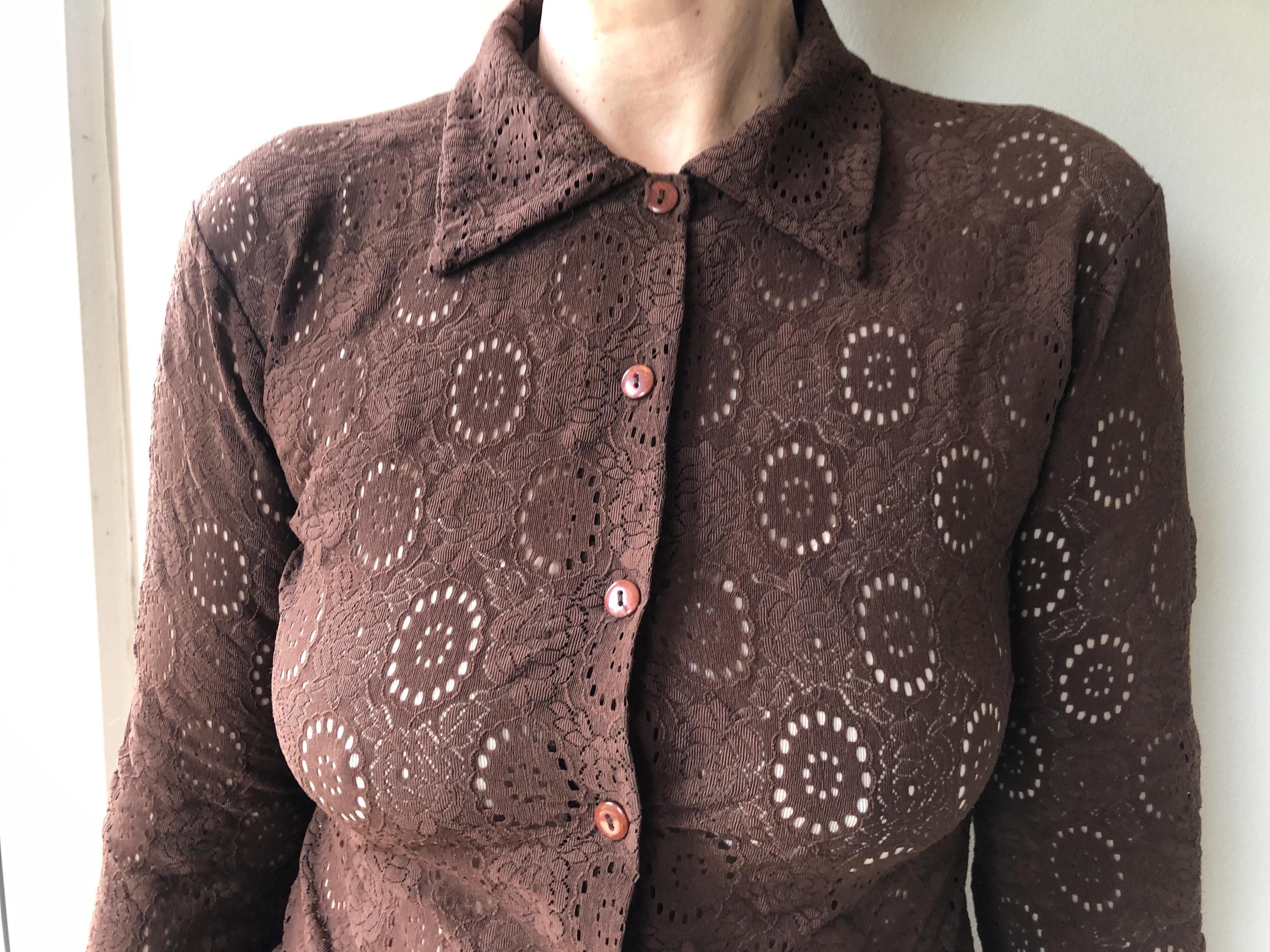 70s Lace up Shirt - Etsy Australia