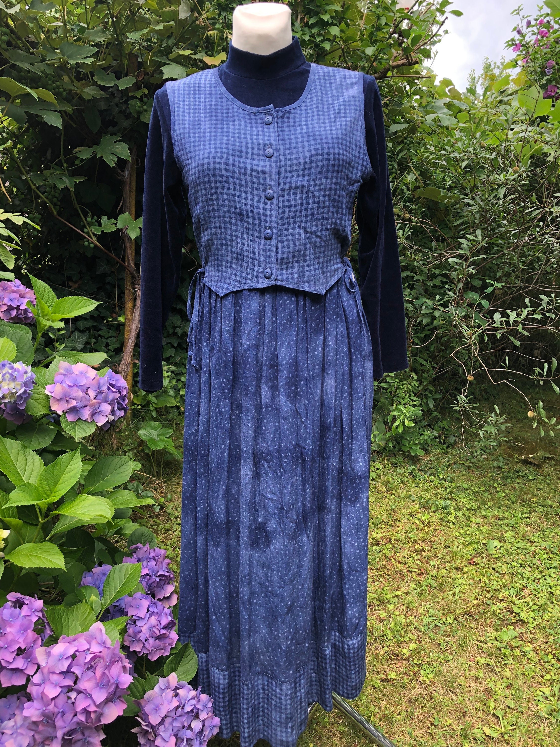 Indigo Calico Dress - Etsy Indigo Calico Dress - Etsy