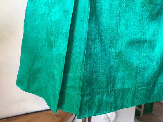 Vintage 70s does 20s mini dress. Emerald green wo… - image 8