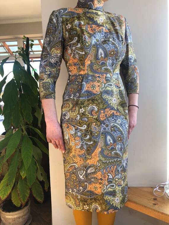Vintage 50s, 60s Paisley Print Dress. Elegant Ladies Day Dress. M Size - Etsy Vintage 50s, 60s Paisley Print Dress. Elegant Ladies Day Dress. M Size - Etsy