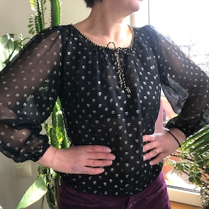 velvet dot sheer top