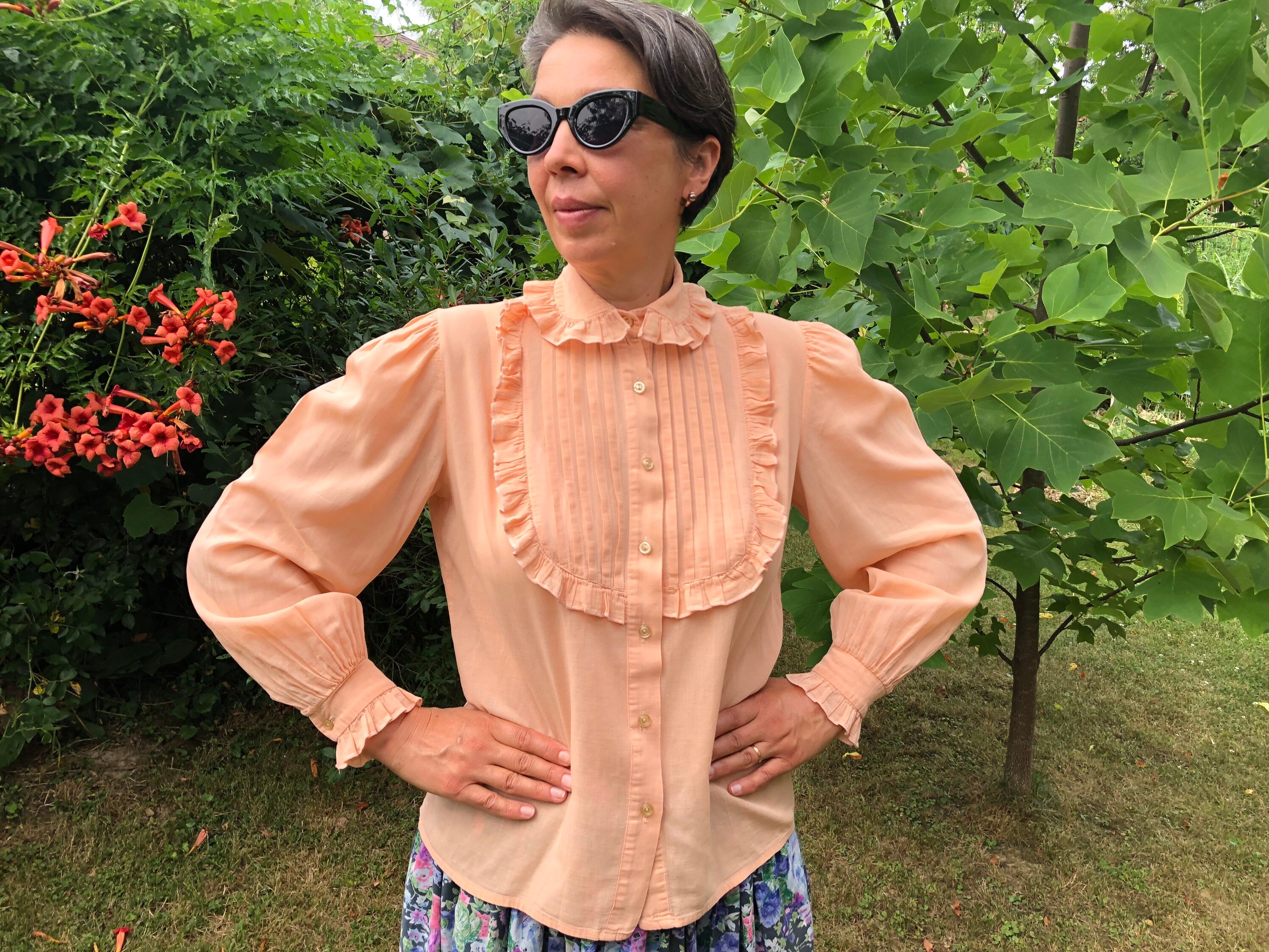 Vintage 80er Jahre Bluse im Präriestil. Apricot Bluse mit | Etsy