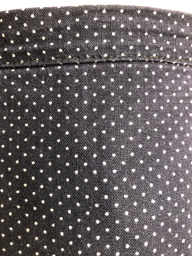Vintage black white polka dot skirt A-line cotton midi skirt L size