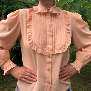 Vintage 80er Jahre Bluse im Präriestil. Apricot Bluse mit | Etsy