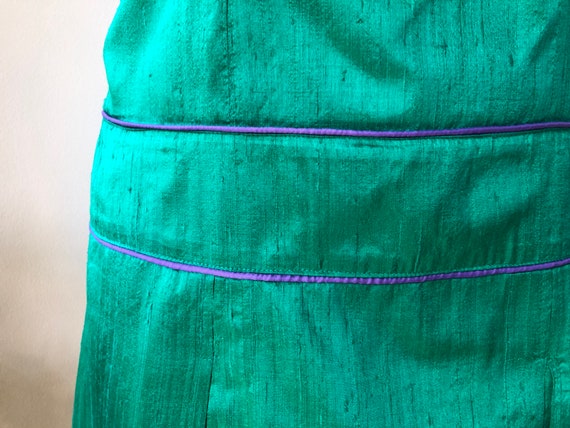 Vintage 70s does 20s mini dress. Emerald green wo… - image 3