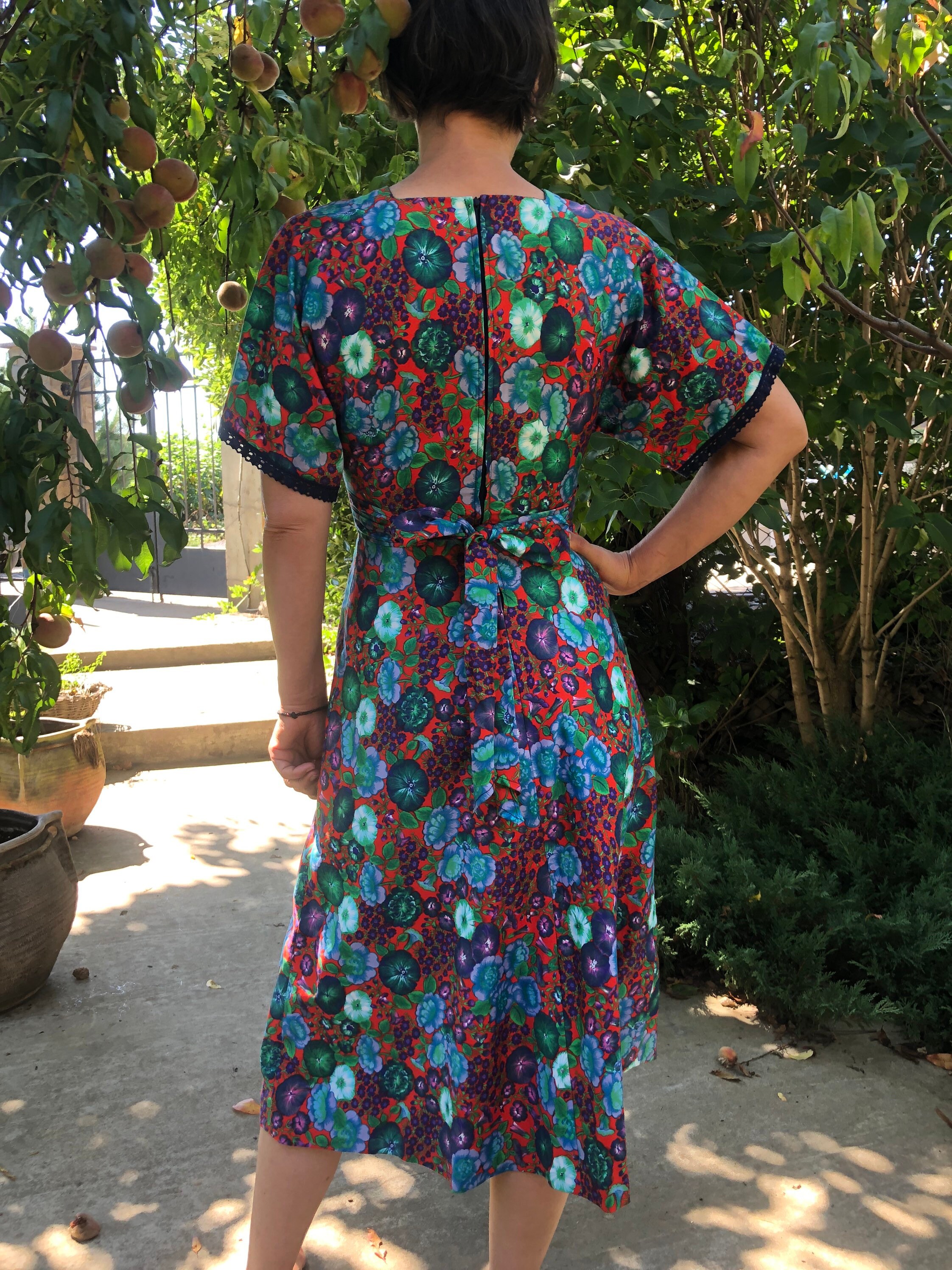 Vintage 70's Floral Print Midi Dress. Hippie Dress. XS/S - Etsy