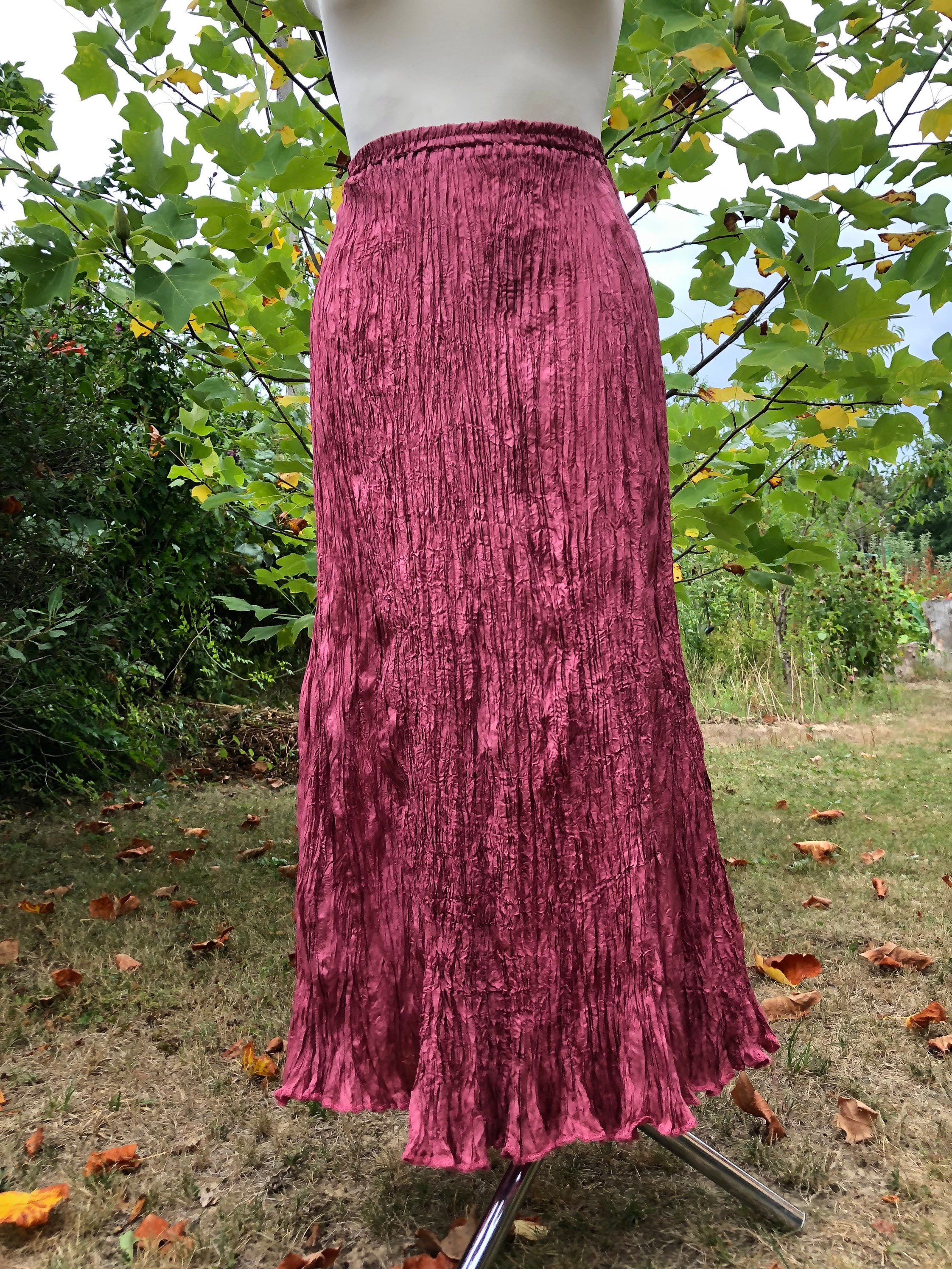 Pure Silk Broomstick Skirt. Blush Colour Long Shiny Silk Etsy