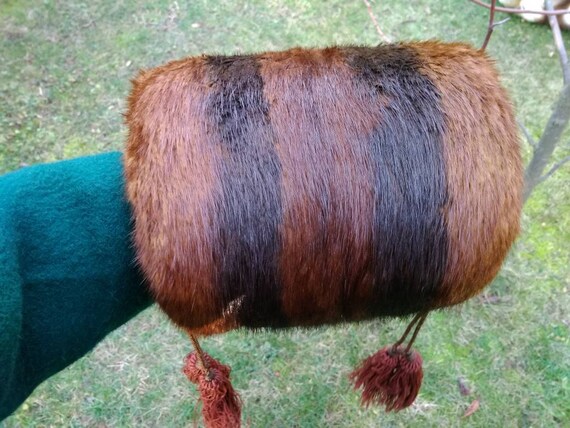 Vintage 30s 40s fur muff. Mink fur muff