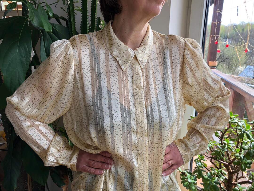 HALF-SLEEVE TRANSPARENT BLOUSE main image 1