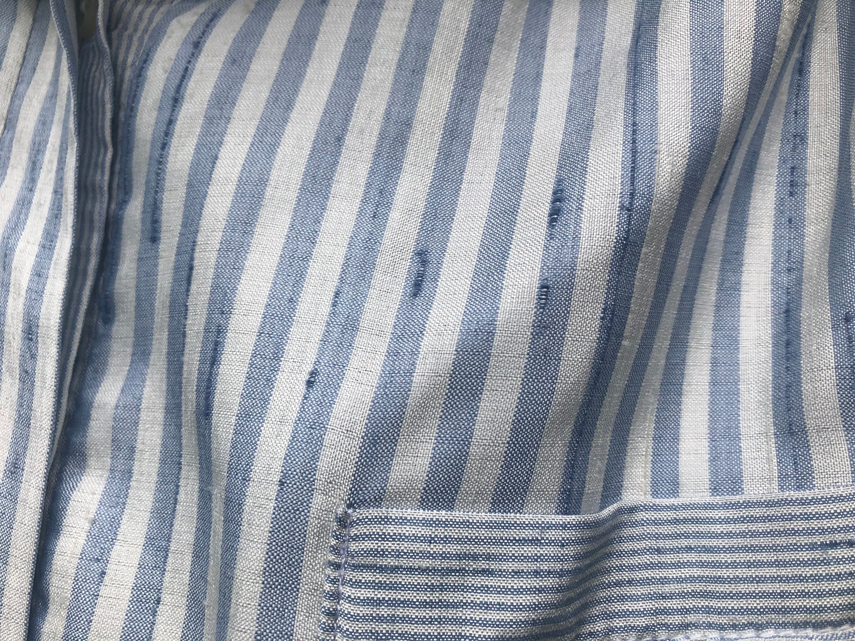 Vintage 70s Does 40s Striped Perl White and Blue Silky Lined - Etsy