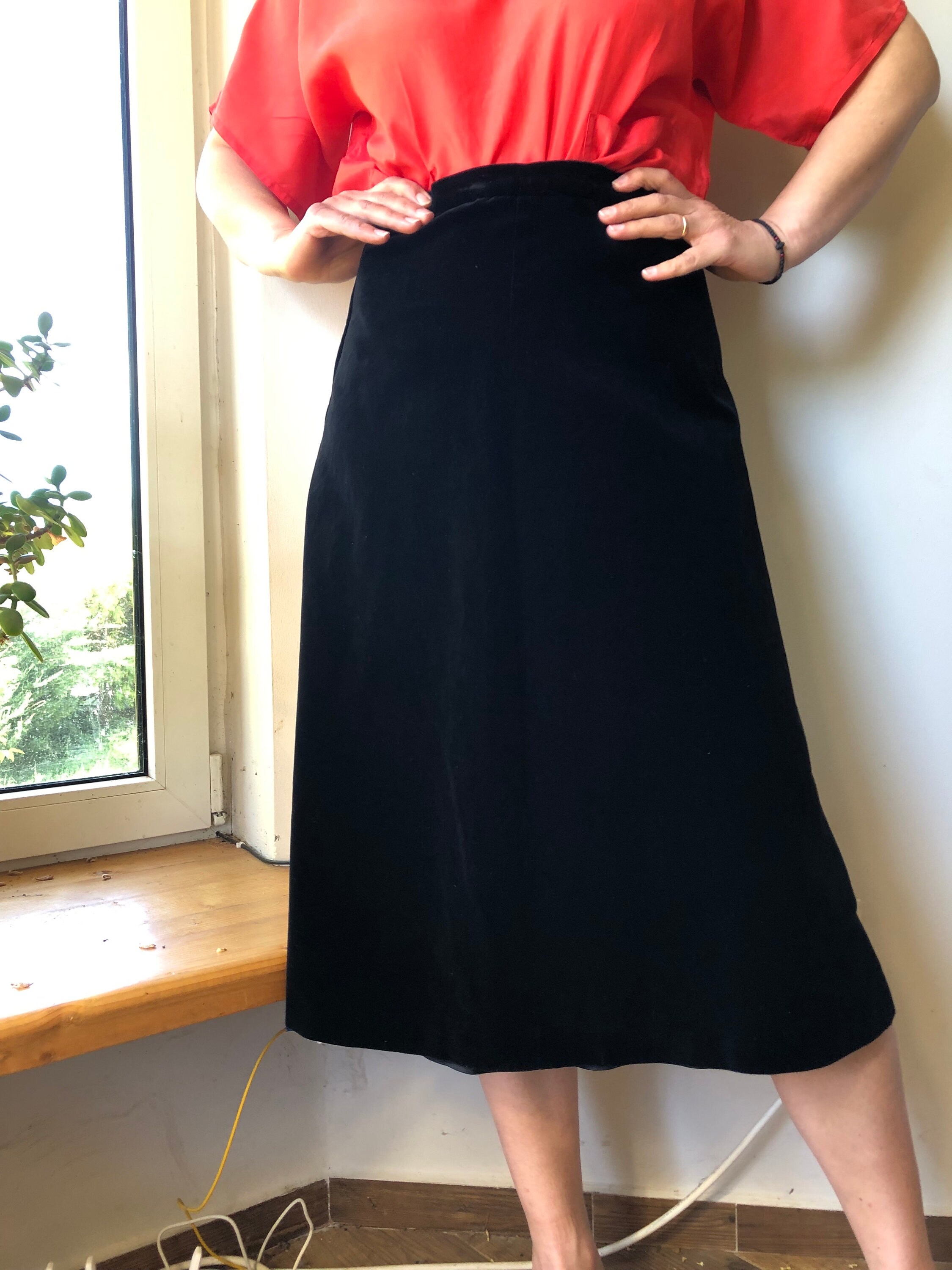 Swing a line long plaid wool skirt 5562 Swing a line long plaid wool skirt 5562