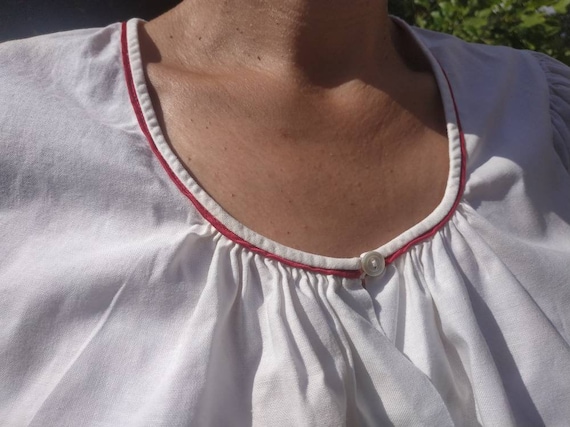 True vintage dirndl blouse. White cotton dirndl c… - image 3