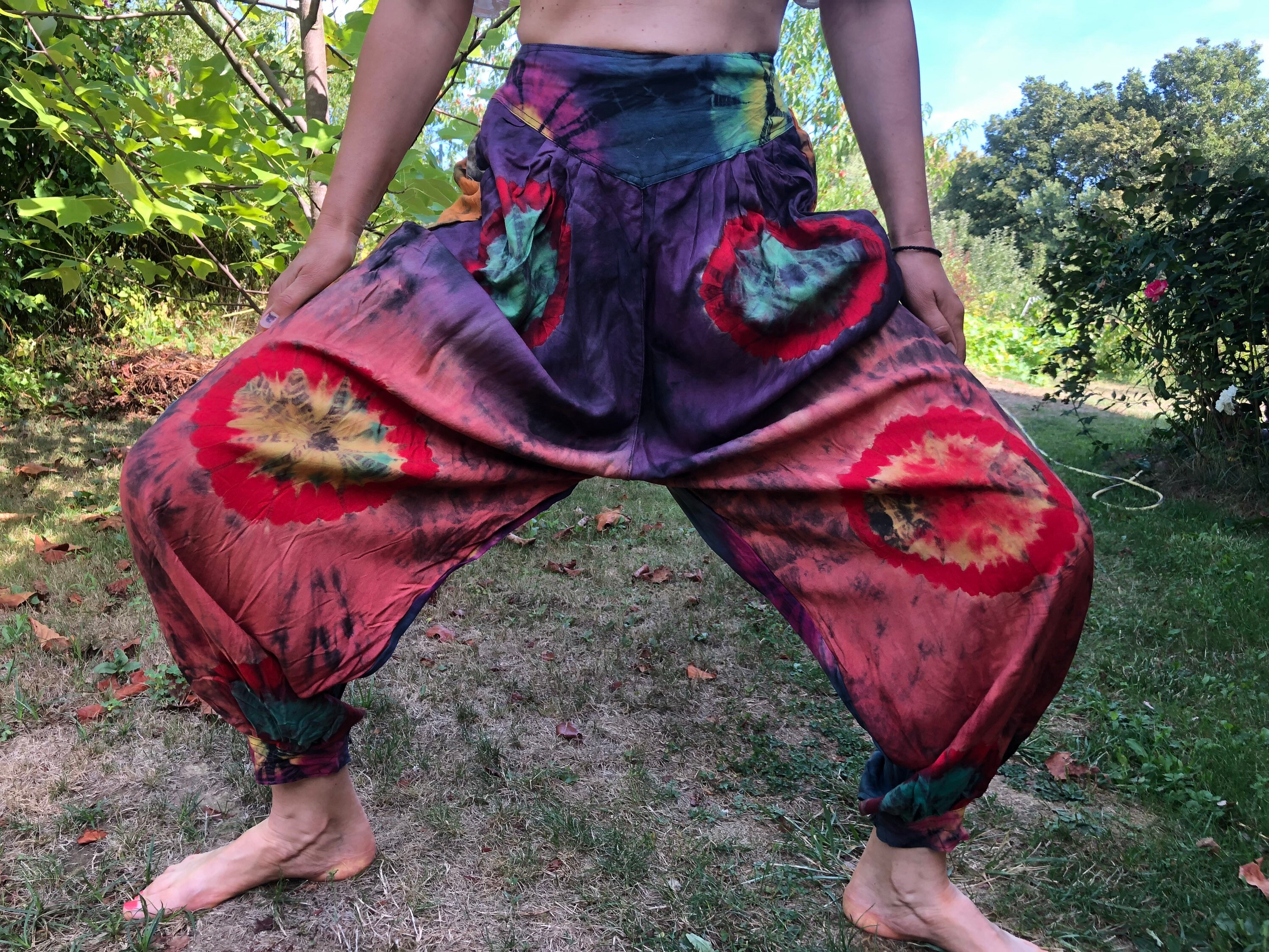 Vintage 2000s Colourful Tie Dye Harem Pants. ML Size. Etsy
