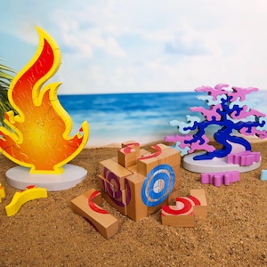 Survivor Party Pack #1 - All Wood - Tree, Fire, Square Puzzles and Free Keychain - Survivor TV Show