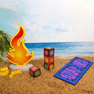 Survivor TV Show Wood Puzzle Party Pack – Fire, Sardines, Cube + Keychain